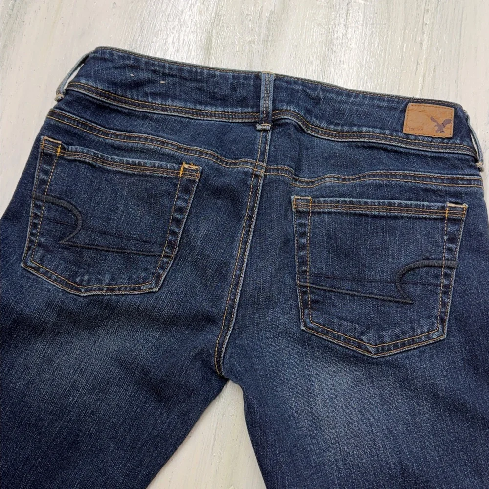 American Eagle Kick Boot Stretch Blue Jeans Sz 6 - Picture 8 of 11